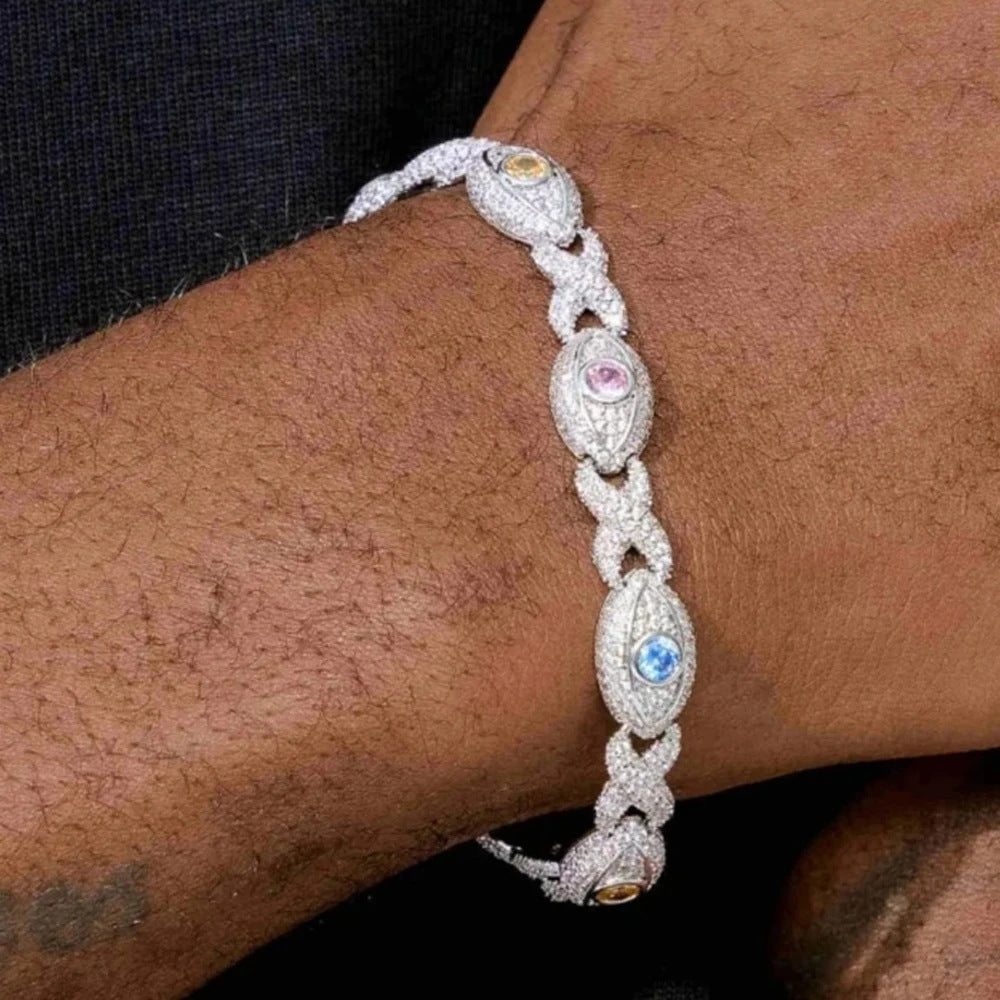 Hip‑Hop‑Armband mit farbigem Zirkon für Herren – Bild 1 | LuxeStyle