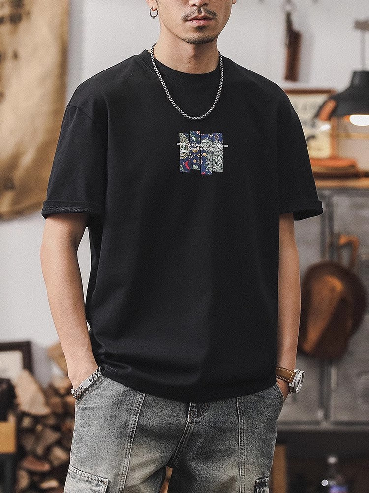 Herren-Kurzarm-T-Shirt im amerikanischen Retro-Style