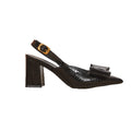 Peep-Toe Sandalen mit Blockabsatz und Schleife