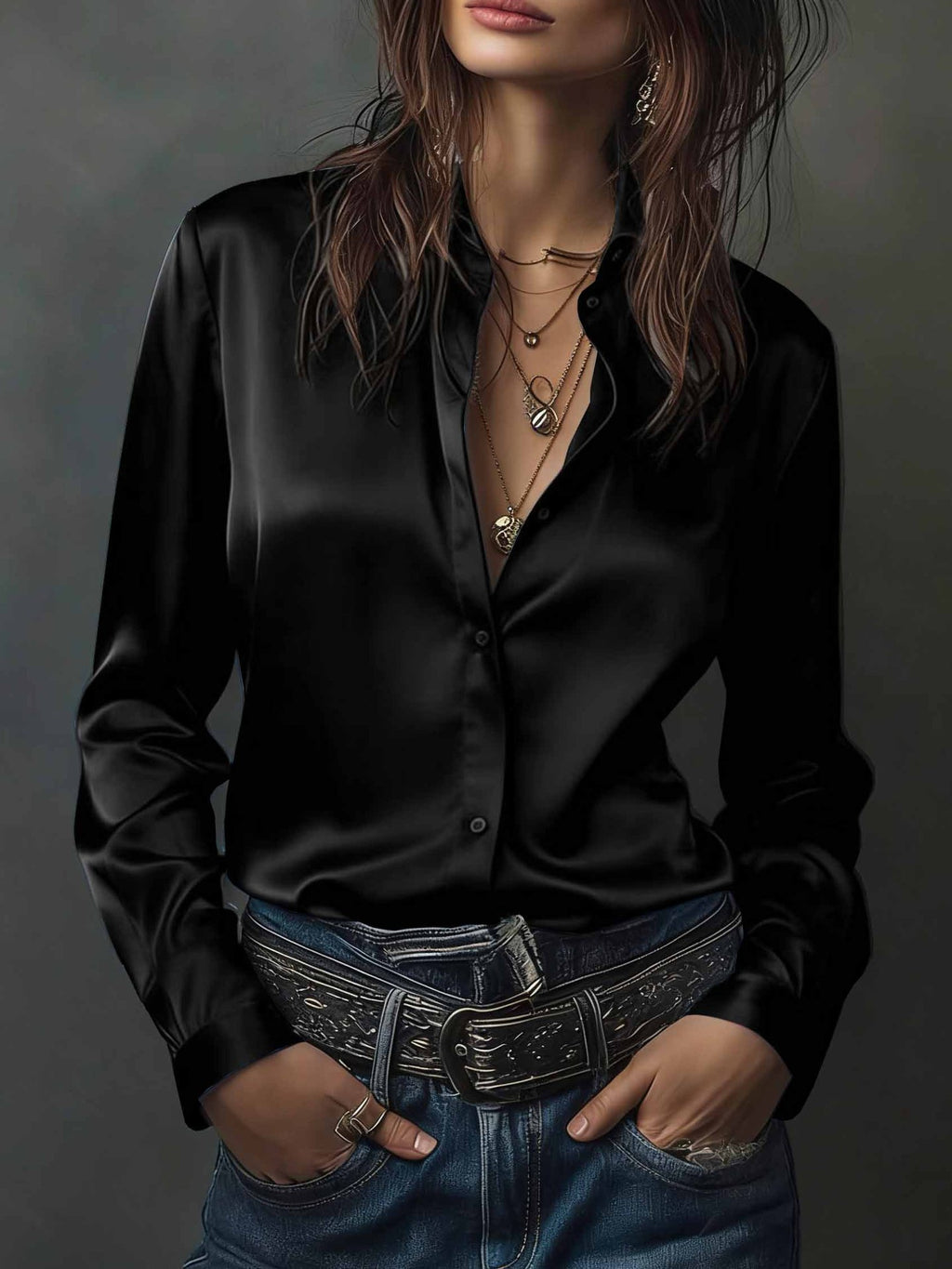 Elegantes Satinhemd im Western-Stil – Bild 6 | LuxeStyle
