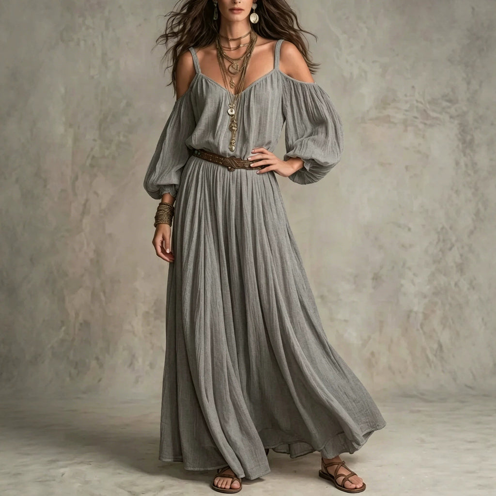 Damen-Kleid mit Falten und Off-Shoulder – Bild 3 | LuxeStyle