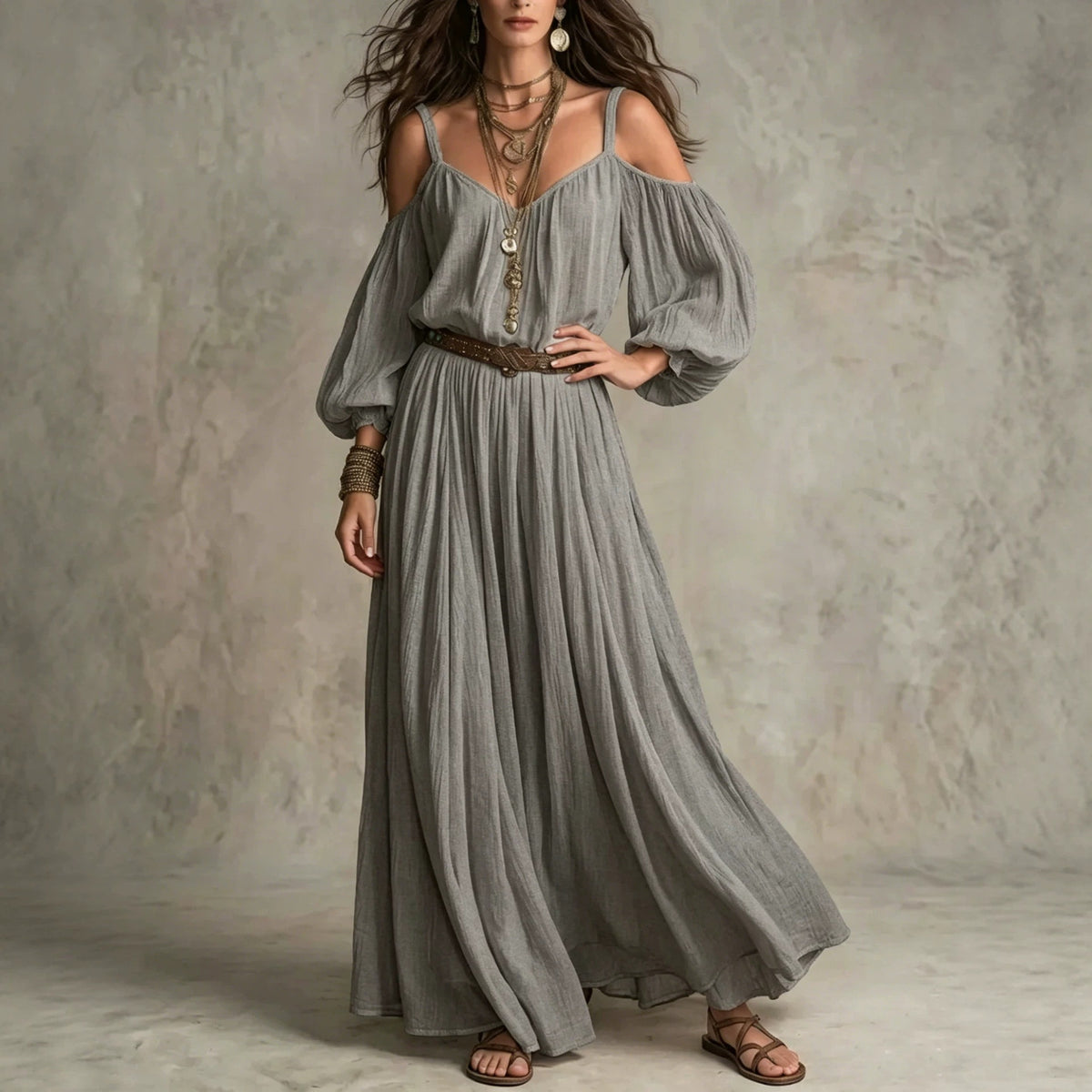 Damen-Kleid mit Falten und Off-Shoulder – Bild 3 | LuxeStyle