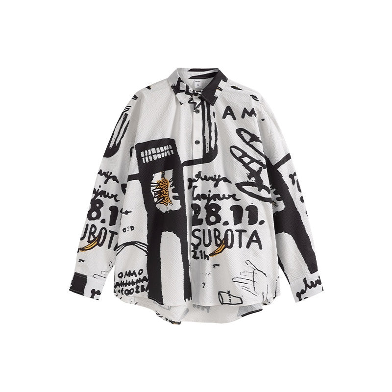 Graffiti-Print T-Shirt für Männer – lockerer Schnitt – Bild 6 | LuxeStyle