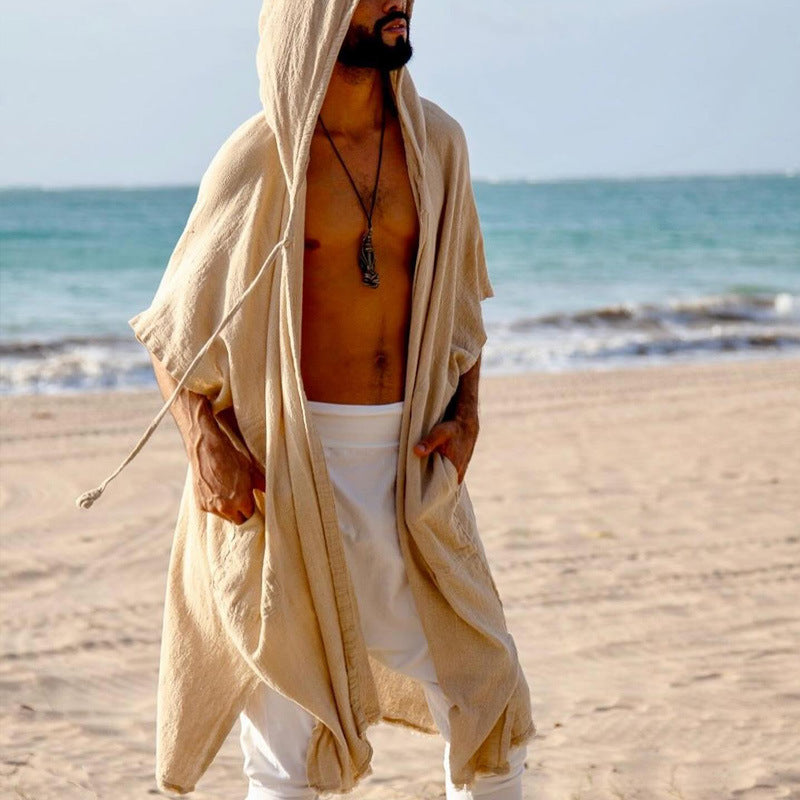 Herren-Strandshirt mit UV-Schutz und Kapuze