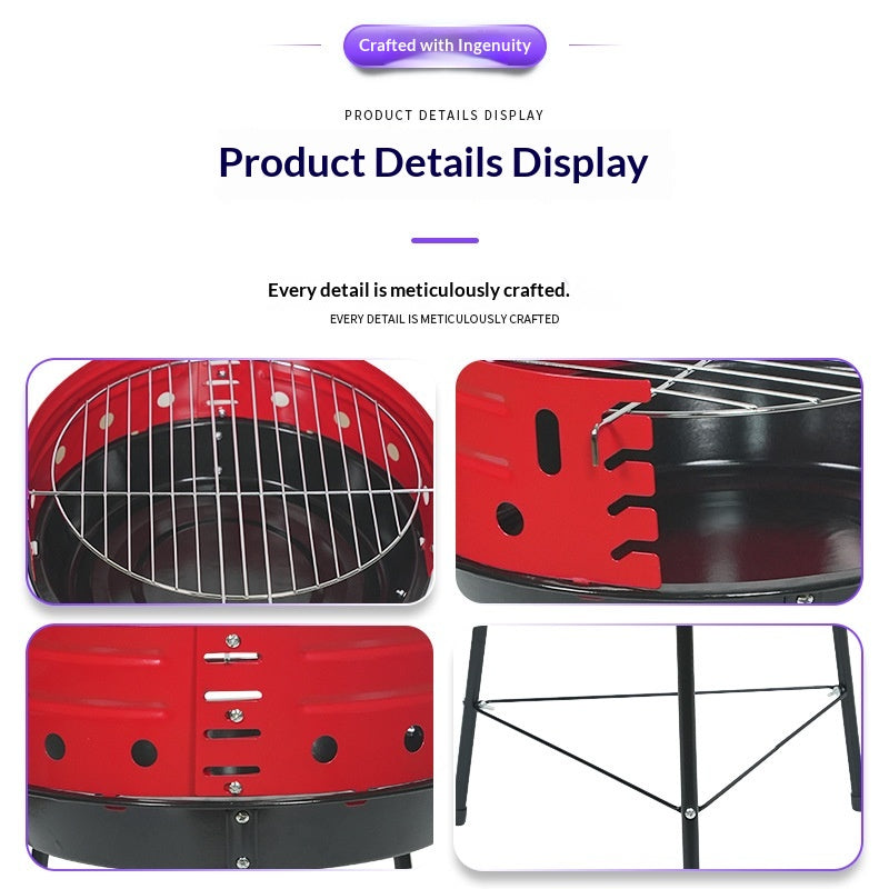 Tragbarer Holzkohlegrill für 3-5 Personen – Bild 3 | LuxeStyle