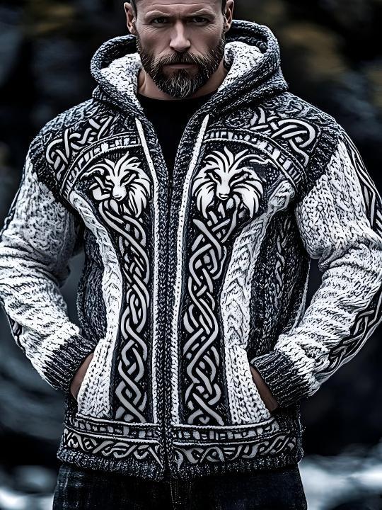 Herren Hoodie mit Reissverschluss & Print