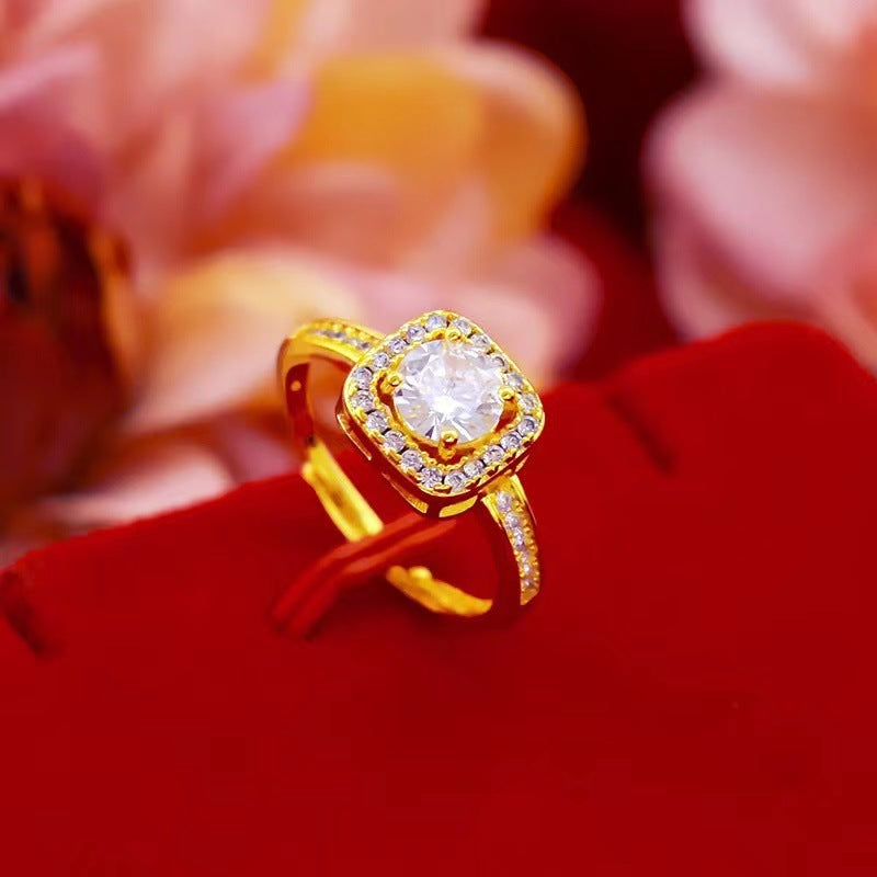 Schmuckset: Zirkon-Halskette, Ohrringe, Ring