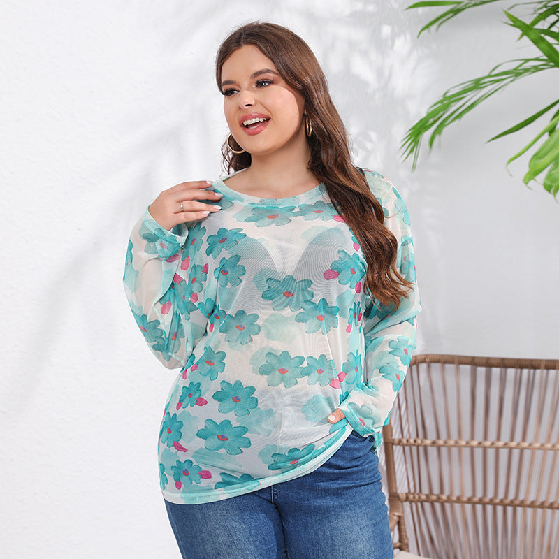 Lässiges Langarmshirt mit Print und Rundhals