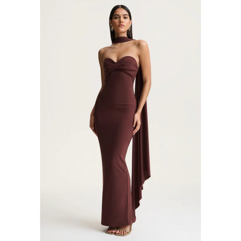 Halterneck Wickelkleid mit Twist-Detail – Bild 3 | LuxeStyle