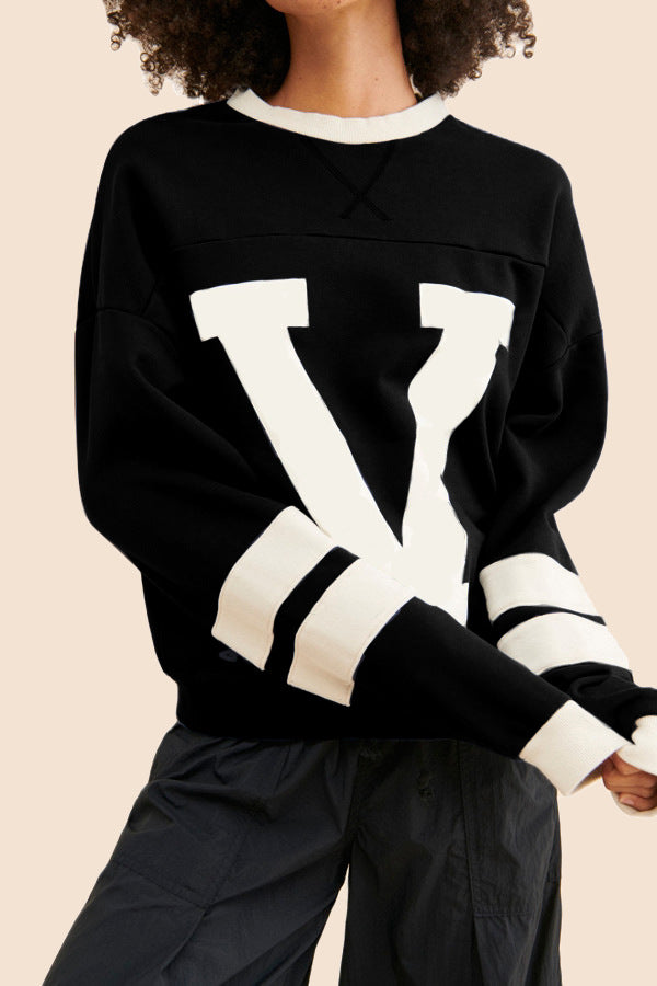 Color-Blocked Hoodie mit Letter-Print