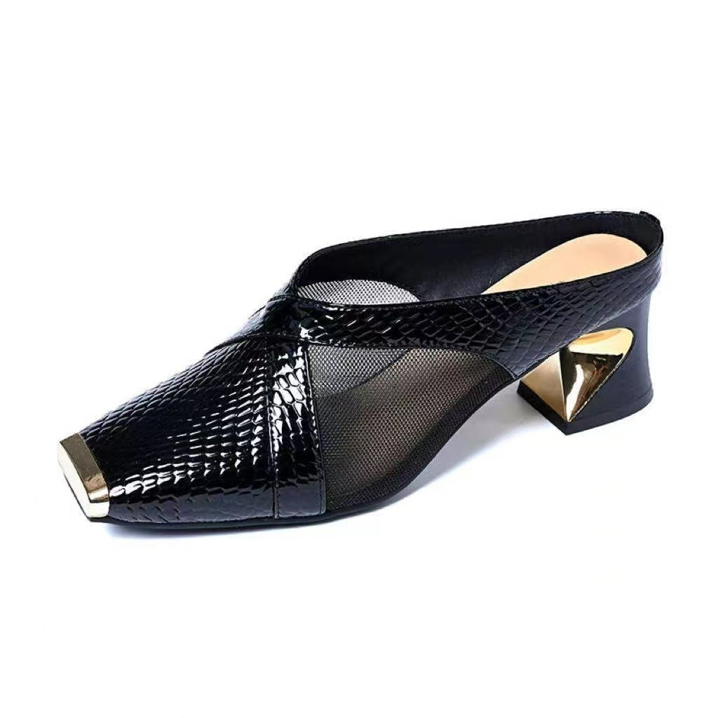 Vielseitige Mesh-Sandalen mit eckiger Zehenpartie – Bild 1 | LuxeStyle