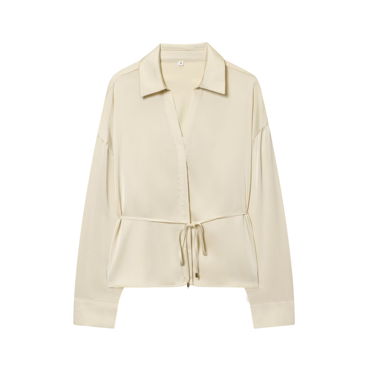 Seidenmatt-Bluse mit Taillengürtel – Bild 2 | LuxeStyle