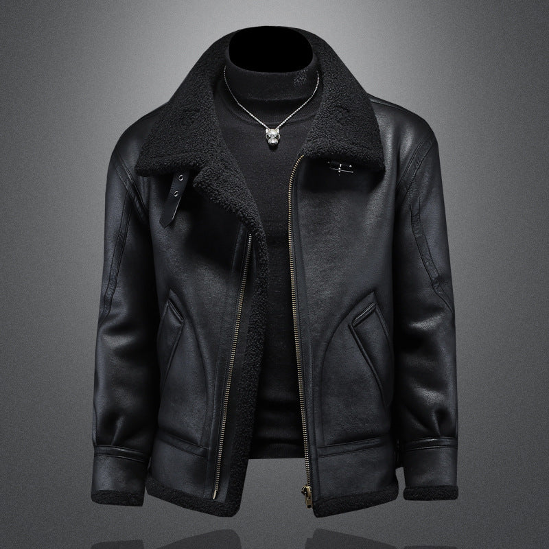 Leder-Pelz Jacke für Herren