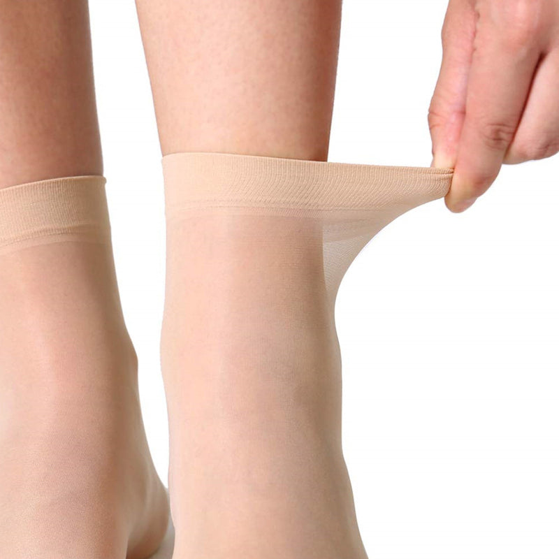 10 Paar Damen Füsslinge Seidig Glatt