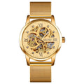 SKMEI Mechanische Herrenuhr mit Edelstahl-Mesh-Armband
