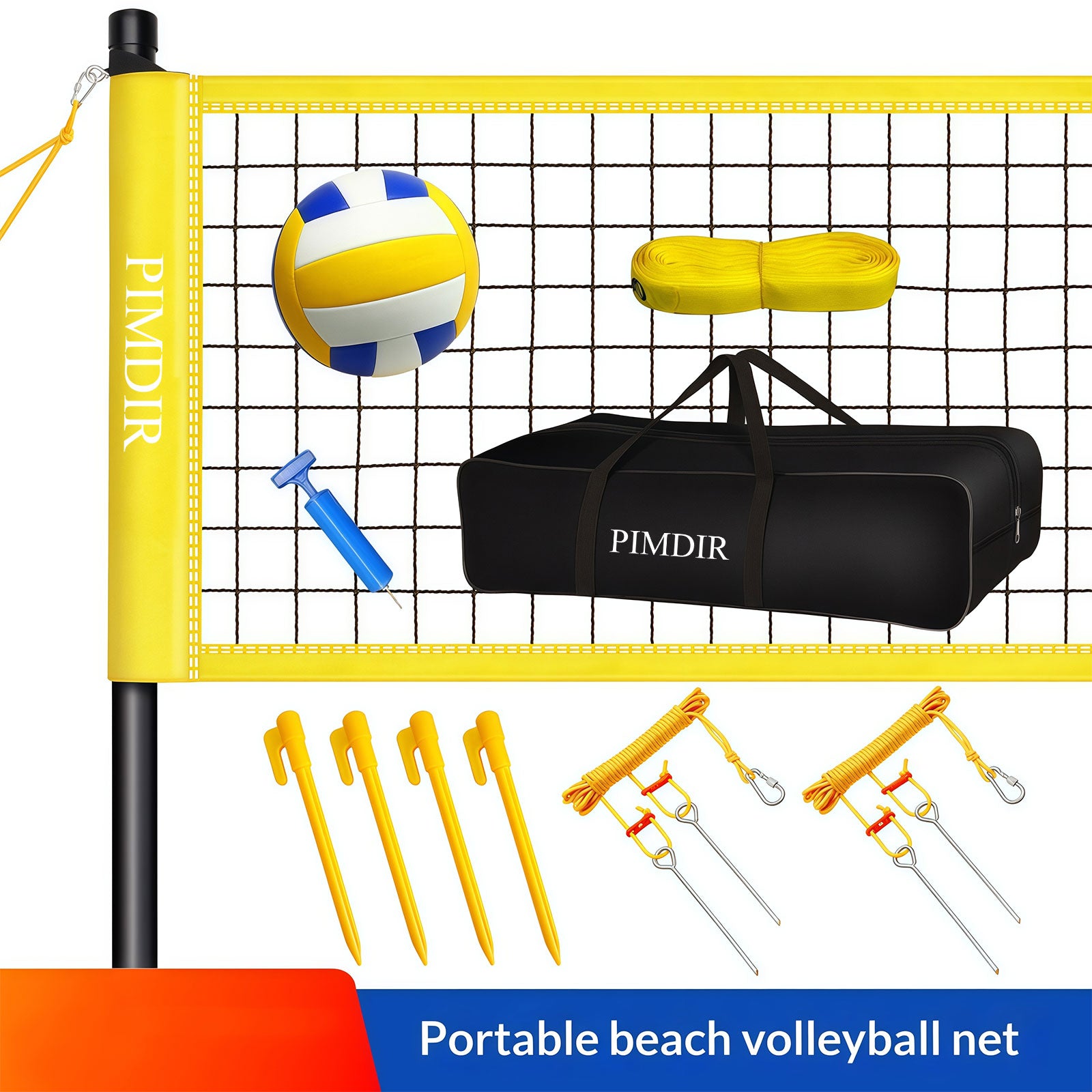 Portables Beach-Volleyballnetz