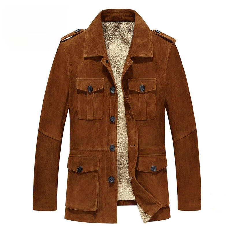 Herren Shearling-Fleece Jacke aus Kunstfell