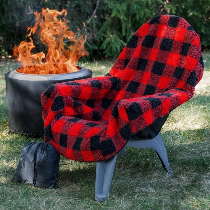 Kuscheldecke Rot-Schwarz Kariert