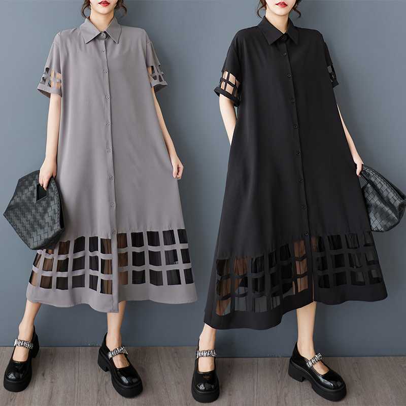 Lässiges Mesh-Kleid in Übergrösse