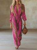 Damen Jumpsuit mit Digitaldruck und langen Hosen