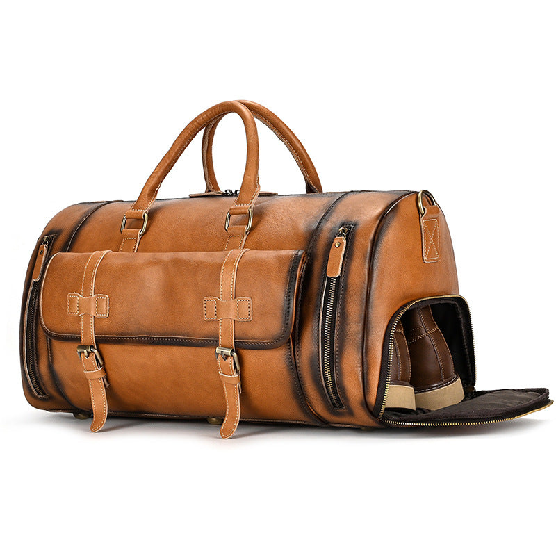 Reisetasche aus pflanzlich gegerbtem Leder