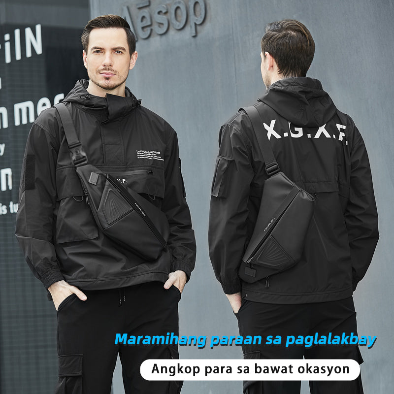 Umhängetasche für Herren, Schwarz – Bild 4 | LuxeStyle