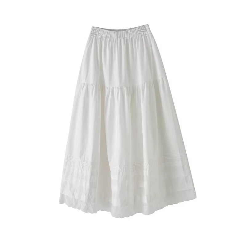 Schlankmachende Raffung-Spitzenskirt mit Dehnbund