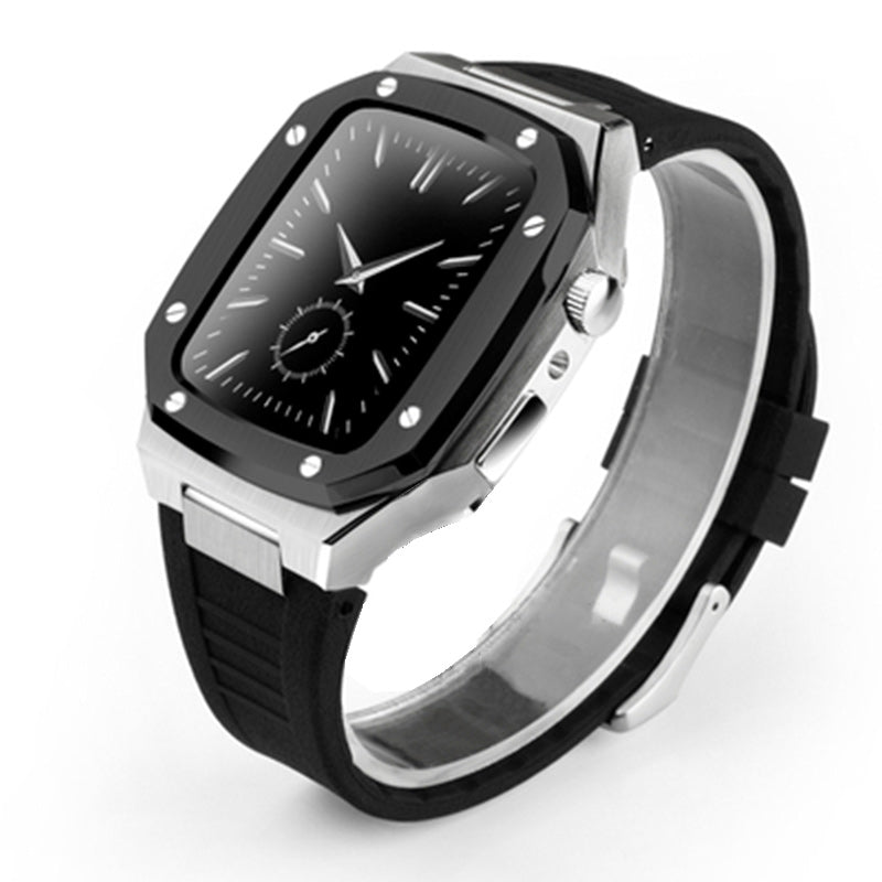 Smartwatch-Gehäuse aus Metall mit Kautschukarmband – Bild 8 | LuxeStyle