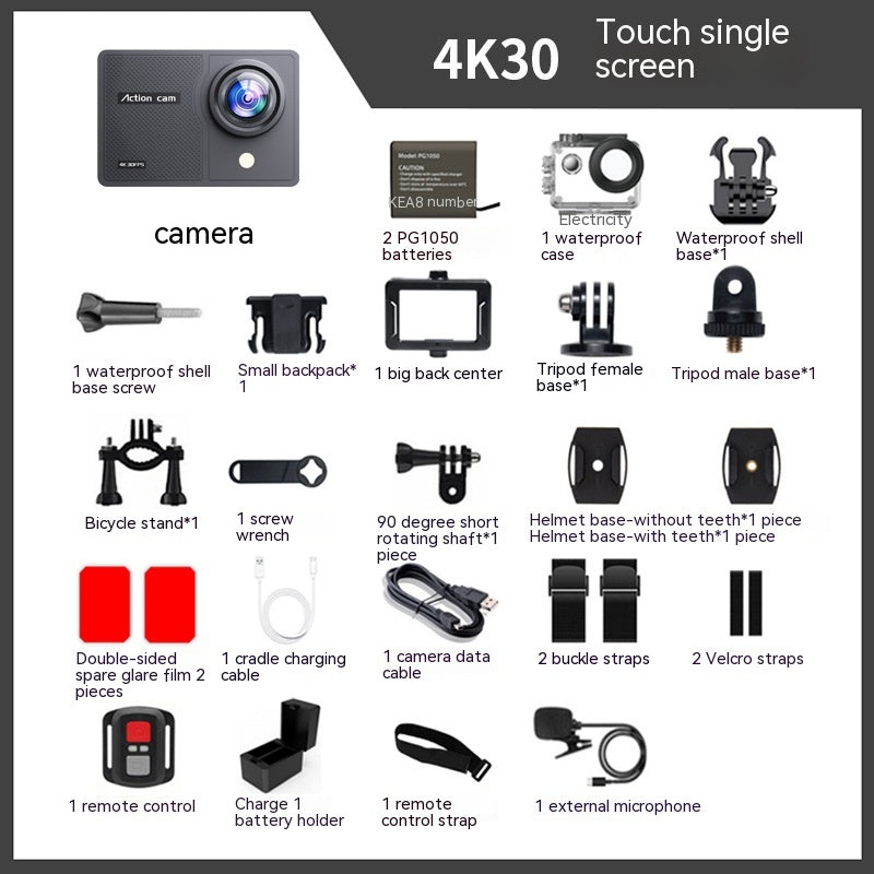 Wasserdichte Action-Kamera mit 4K-Auflösung
