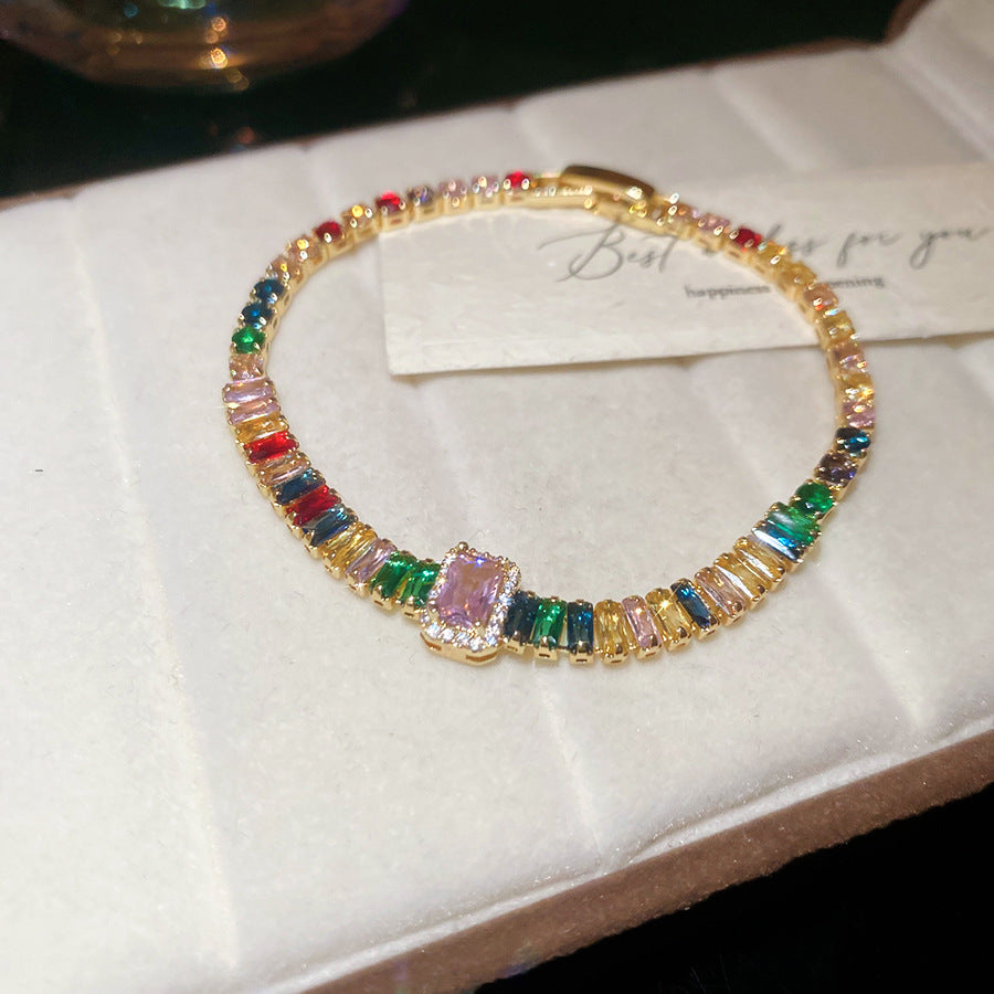 Diamantförmiges Zirkonia-Armband, minimalistisch, verspielt