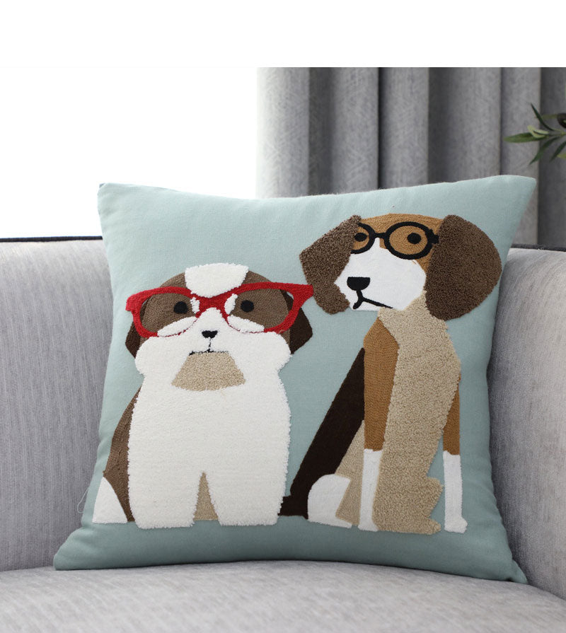 Besticktes Kissen American Dog