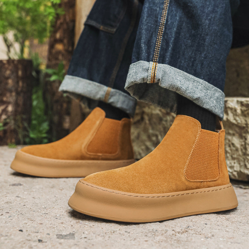 Schwarze Canvas Sneaker mit Höhe-Boost