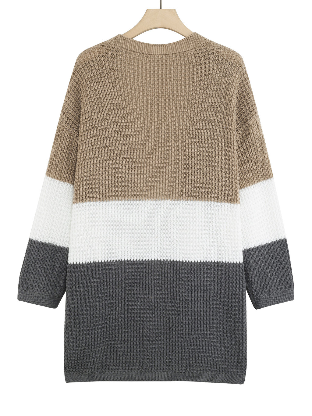 Boho Plus-Grösse Langarm Strickcardigan mit Laternenärmeln