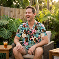 Hawaiihemd mit Hibiskus & Monstera-Print – Bild 1 | LuxeStyle