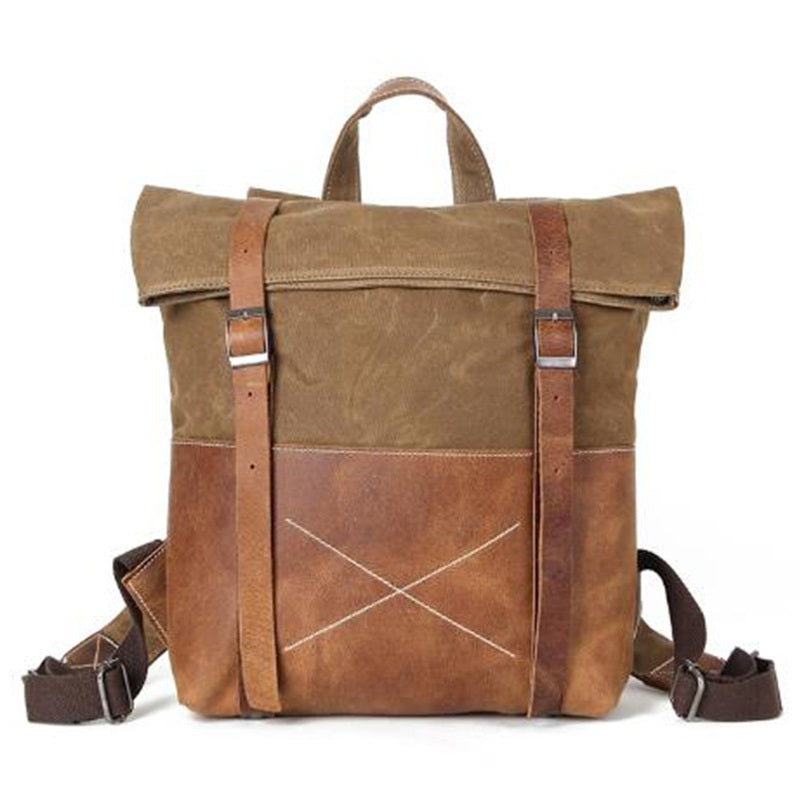 Robuster Canvas Rucksack mit Lederdetails – Bild 9 | LuxeStyle