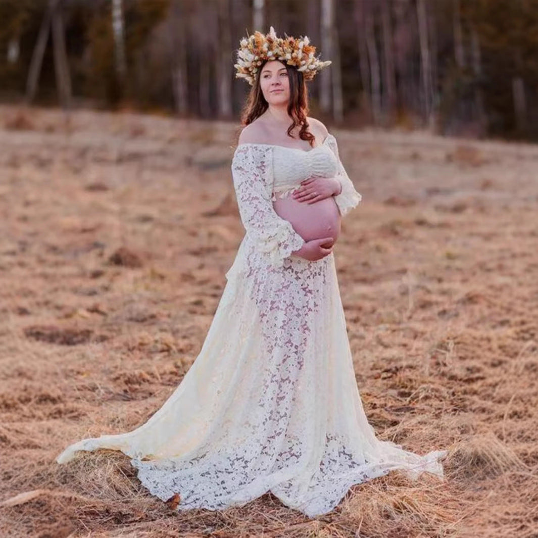 Elegantes zweiteiliges Spitzenkleid für Fotoshootings