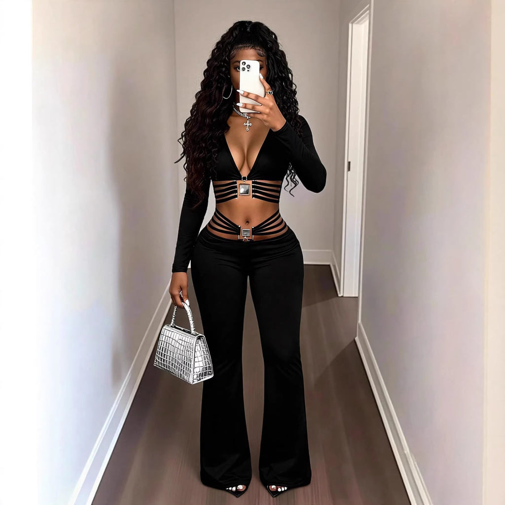 High-Waist Flared Pants mit Bauchkontrolle