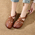 Vintage-Sandalen aus Vollnarbenleder