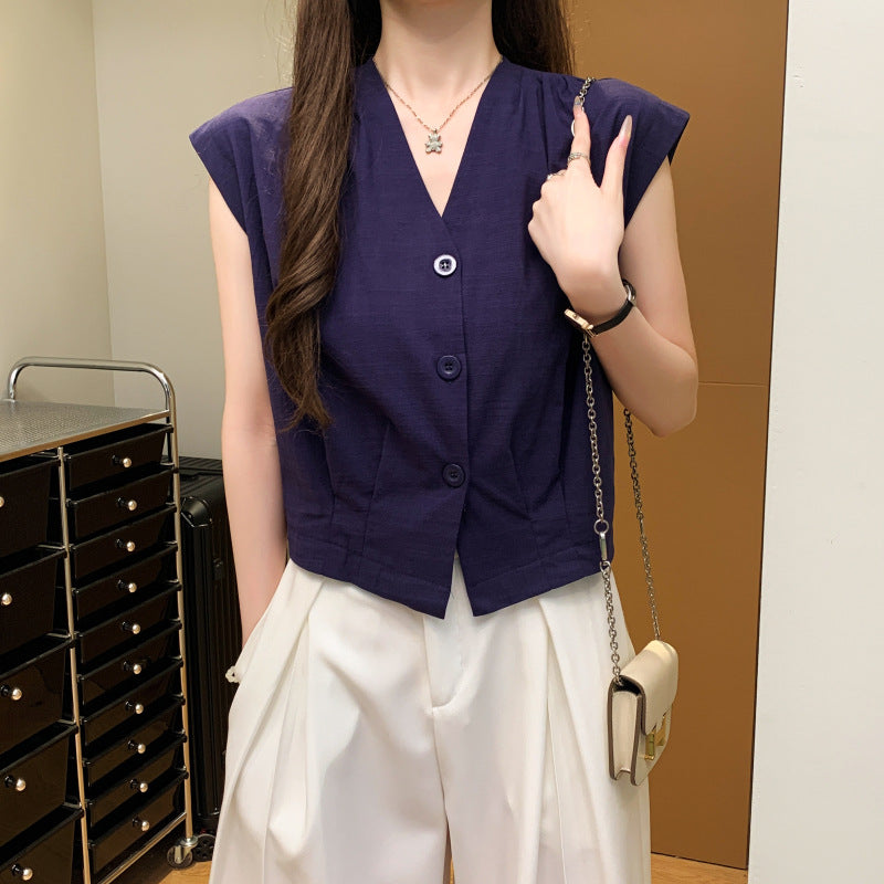 Ärmelloses V-Neck Top