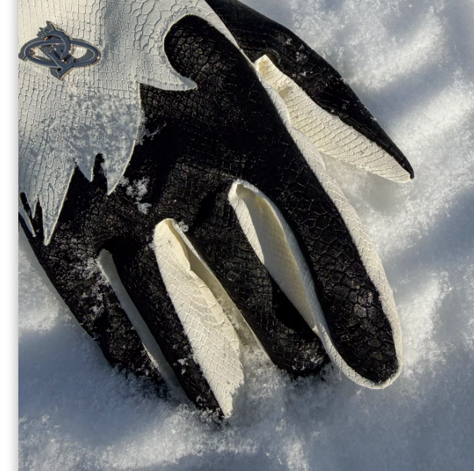 Winterhandschuhe aus Schafsleder mit Krokoprägung