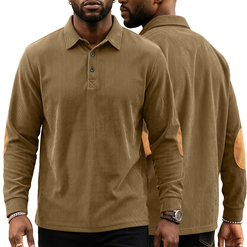 Herren Corduroy Sweatshirt mit Knopfleiste