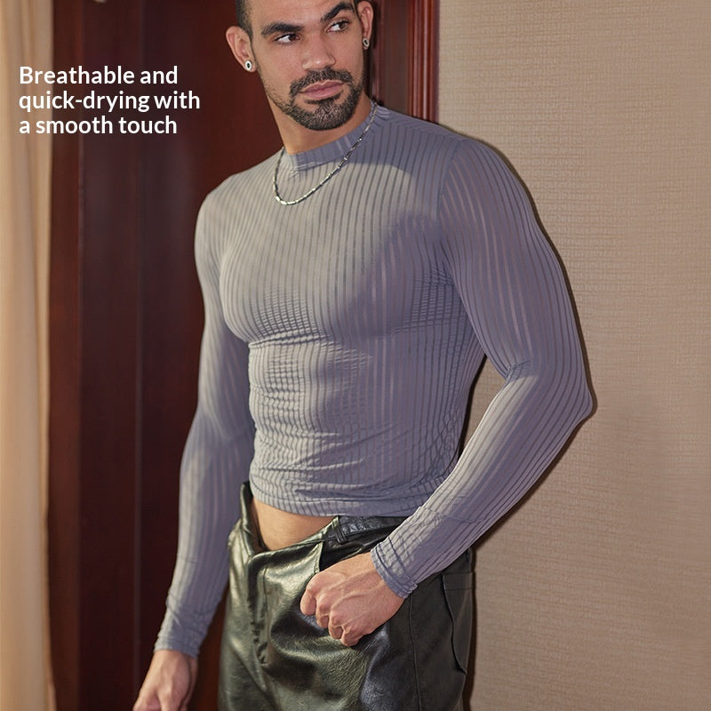 Gestreifter Herren-Top mit Stretch