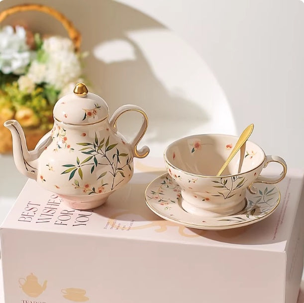 Keramik Teekannen-Set im Vintage-Stil