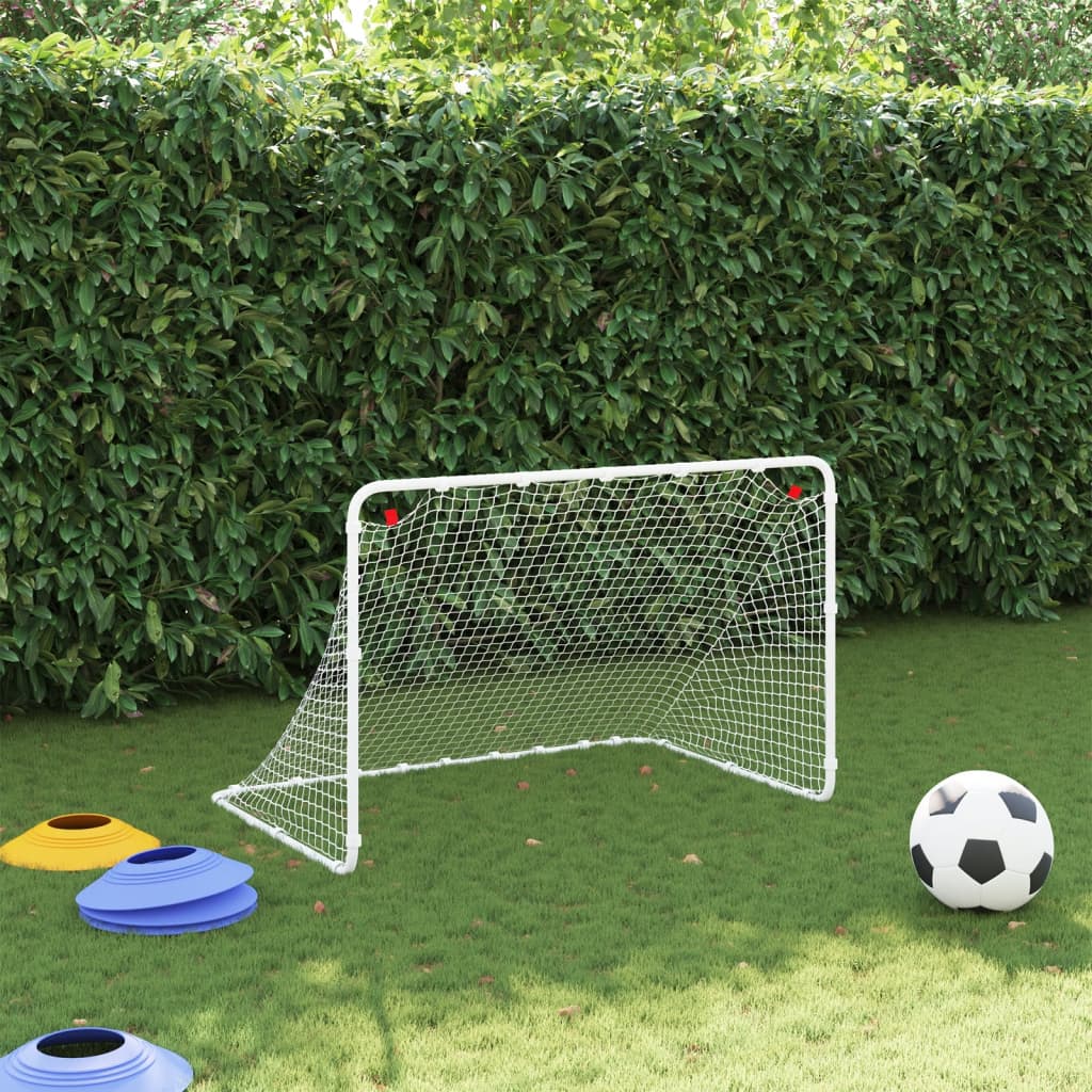 Fussballtor 122 x 81 cm Stahl Weiss