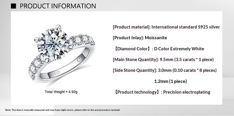 3-Karat Moissanit-Ring mit Diamantfassung – Bild 6 | LuxeStyle