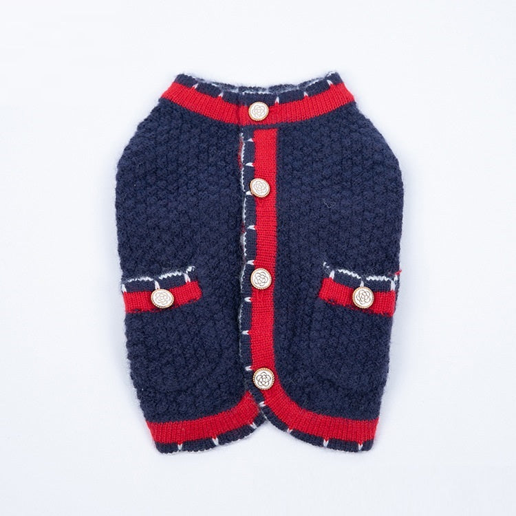 Wollpullover für Haustiere – Blau & Rosa – Bild 3 | LuxeStyle