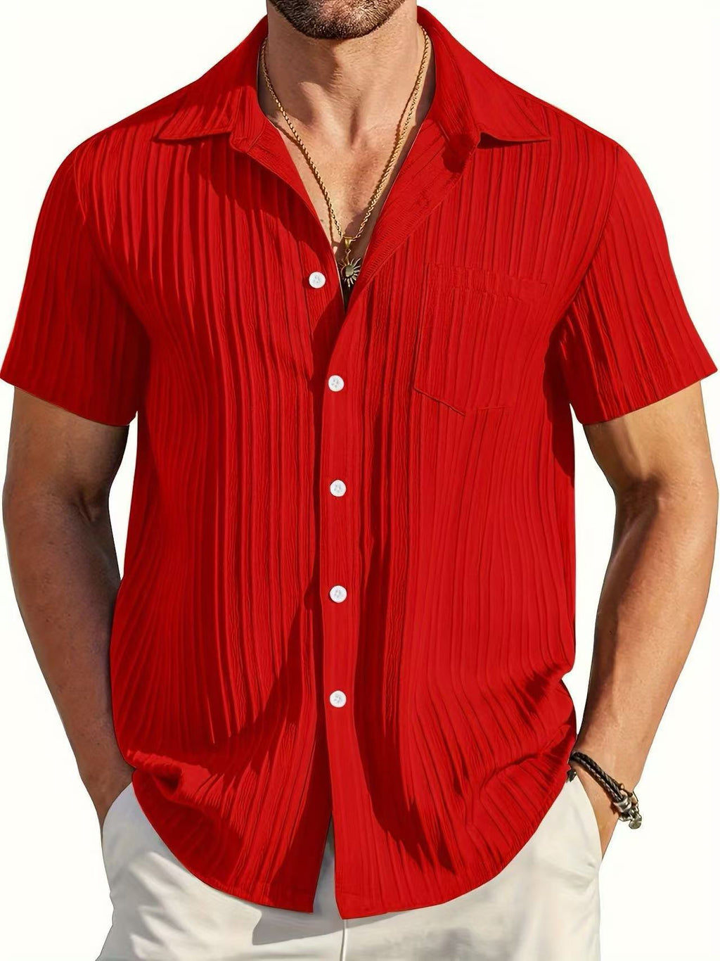 Poloshirt mit Kragen, Kurzarm, einfarbig – Bild 7 | LuxeStyle