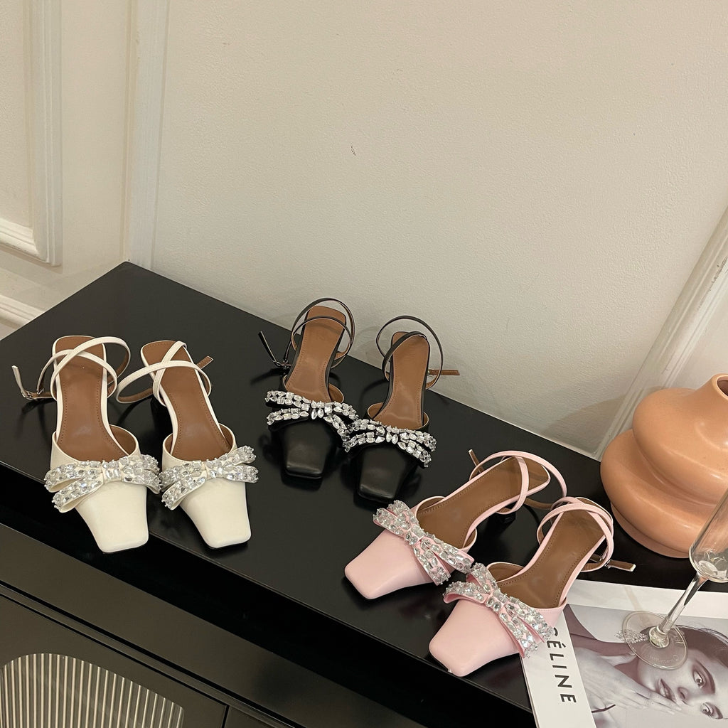 Süsses Riemchen-Sandalen mit Strass-Absatz – Bild 5 | LuxeStyle