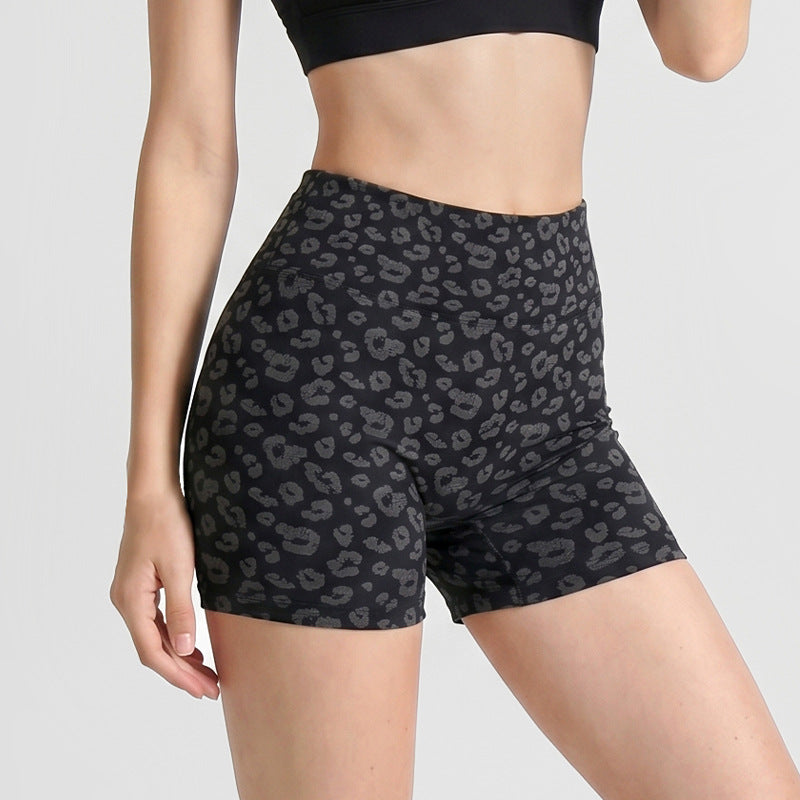 Leopard-Print Yoga Shorts
