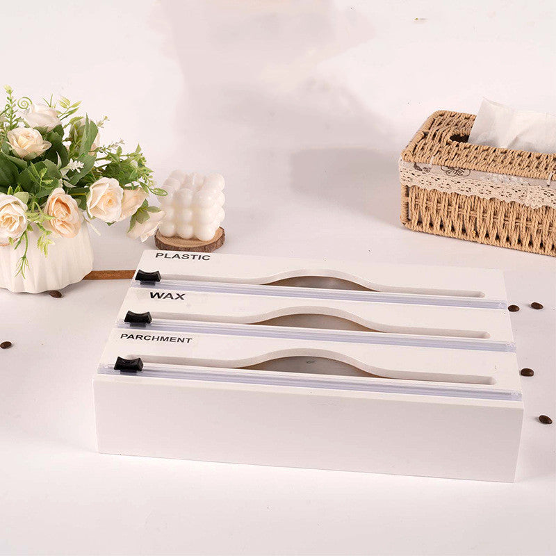 3-in-1 Bambus Dispenser für Folien und Wachspapier